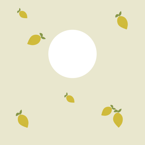 Vrolijk minimalistisch geboortekaartje met vruchtjes en ronde stans