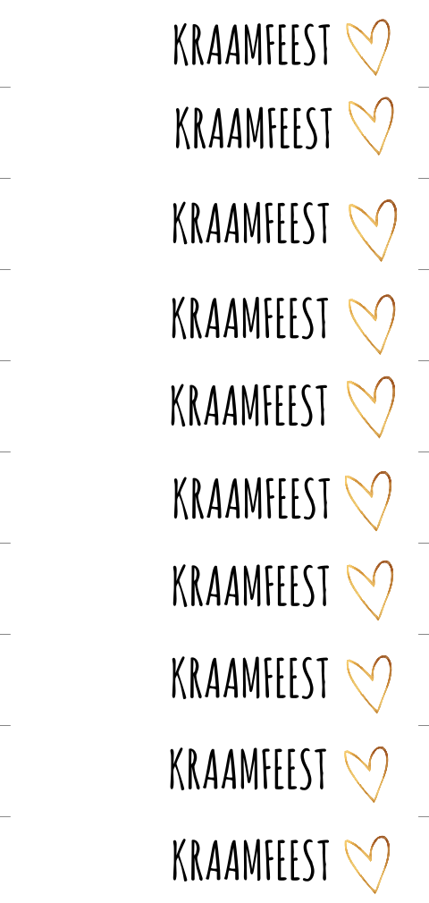 DIY label Kraamfeest hartje