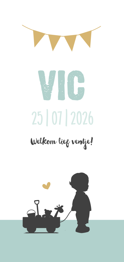 Geboortekaartje met silhouet jongetje