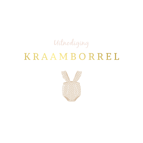 Kraamborrel uitnodiging met babypakje
