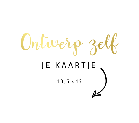 Zelf maken goudfolie geboortekaartje belgisch vierkant dubbel
