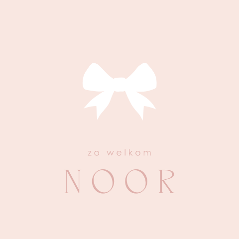 Lief geboortekaartje meisje met doorkijkje en strikje
