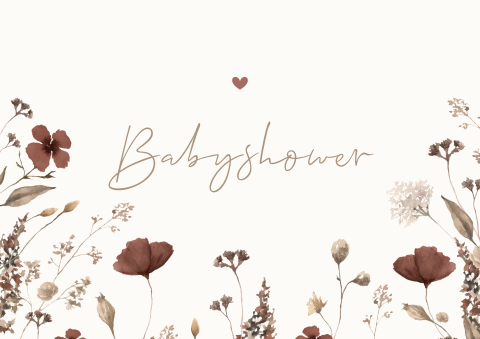 Placemat babyshower met veldbloemen