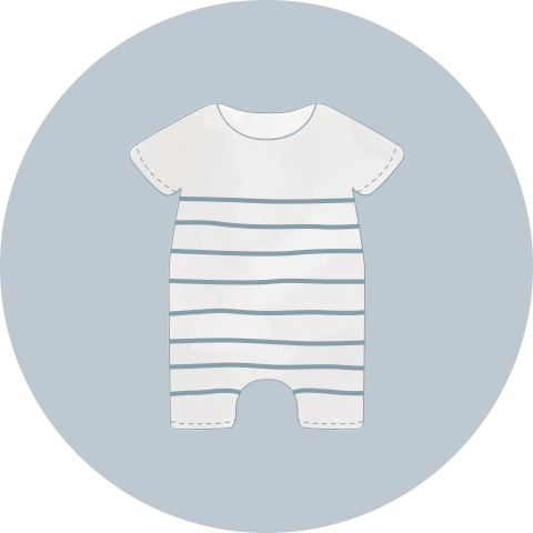 Sticker blauw met rompertje