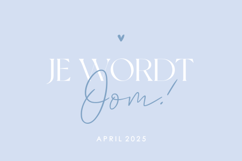 Zwangerschapsaankondiging kaart blauw voor (aanstaande) oom