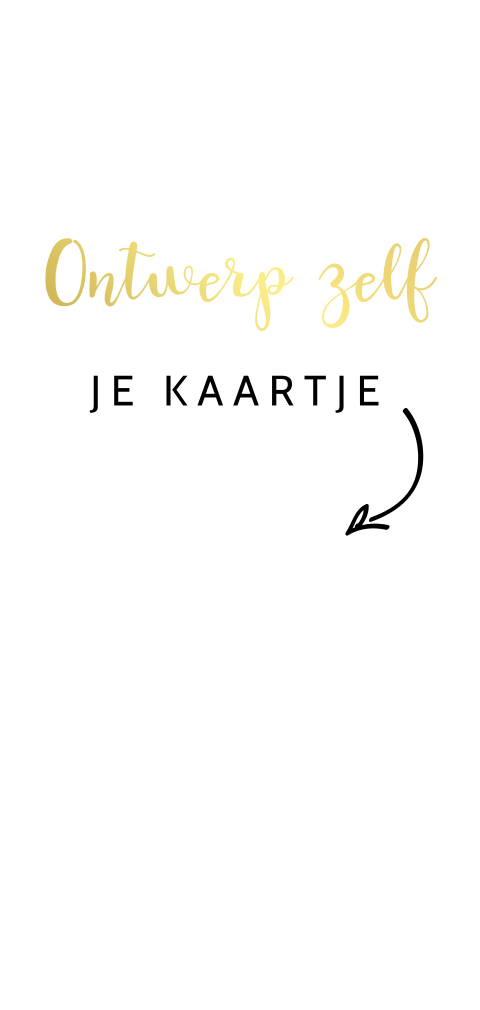 Zelf maken goudfolie geboortekaartje in langwerpig dubbel formaat