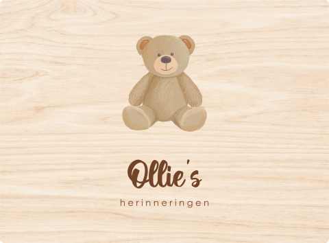 Memorybox baby met naam en teddybeer