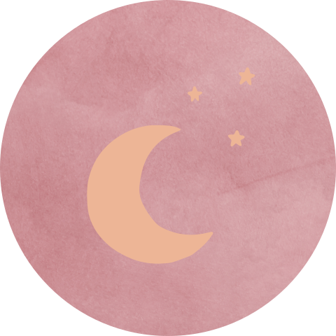 Roze velvet-look sluitstickers met maan en sterren