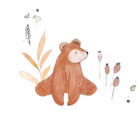 Sluitsticker met illustratie van een lieve beer