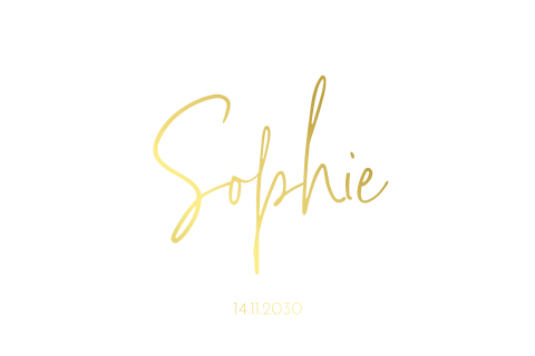 Goudfolie geboortekaartje hip lettertype
