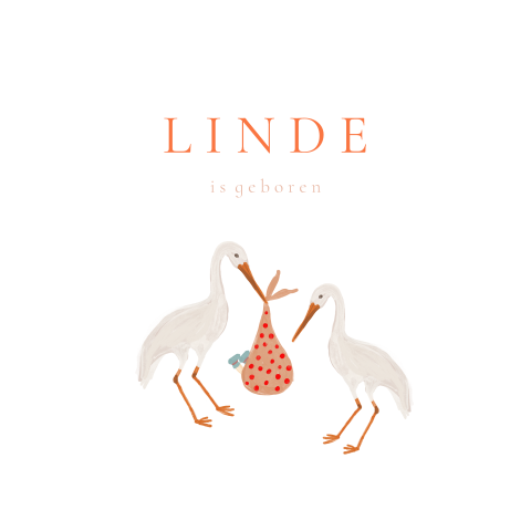 Lief tuinbord met ooievaars voor meisje