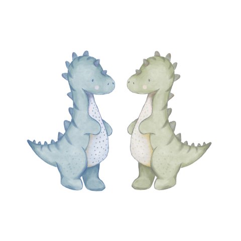 Leuke sluitzegel voor tweeling met baby draakjes of dinos
