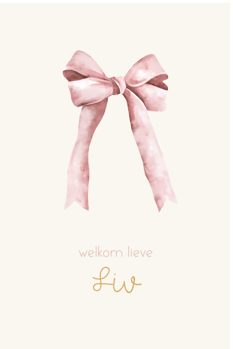 Lief raambord met roze strik