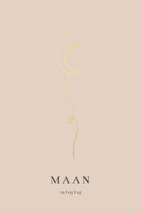 Poster goudfolie met maan