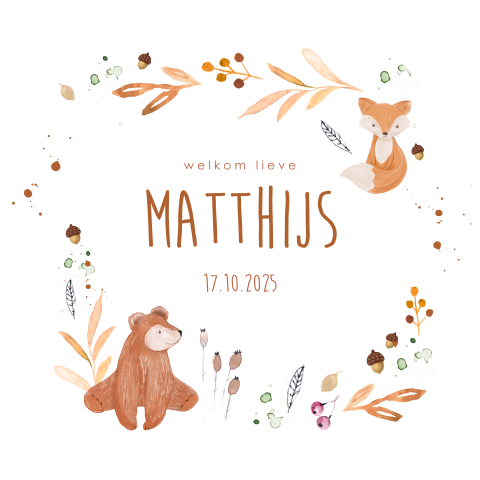 Lief tuinbord met herfst dieren