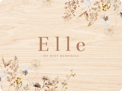 Memorybox hout met veldbloemen en naam