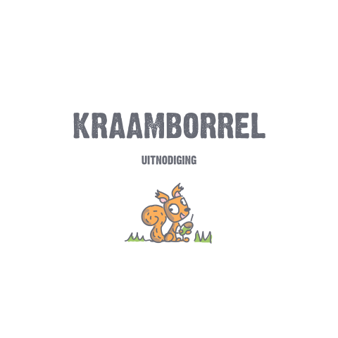 Kraamborrel uitnodiging vrolijk met eekhoorn