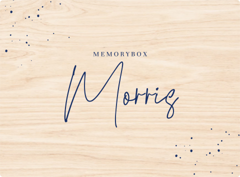 Memorybox baby met blauwe spetters