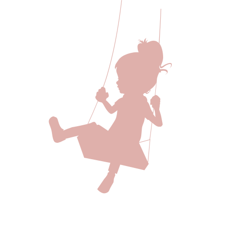 Sluitsticker met silhouet meisje op schommel