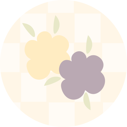 Vrolijke sluitsticker met ruitjespatroon en bloemen