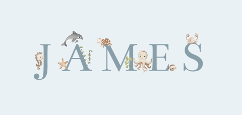 Avontuurlijk geboortekaartje met zeedieren voor een jongen