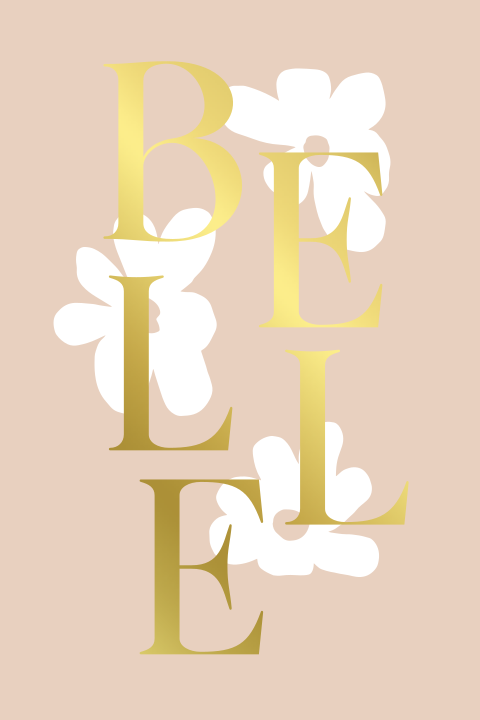 Luxe geboortekaartje met bloemen en goudfolie voor een meisje