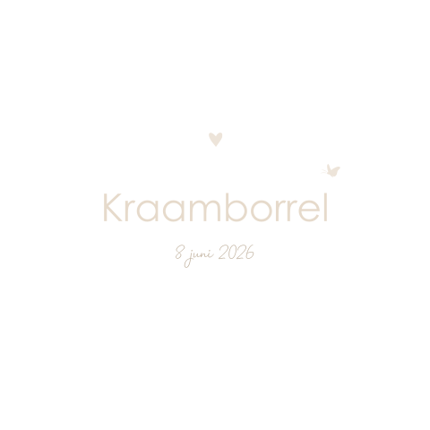 Kraamborrel uitnodiging met vlindertje