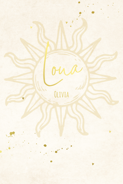 Poster goudfolie zon en verfspetters