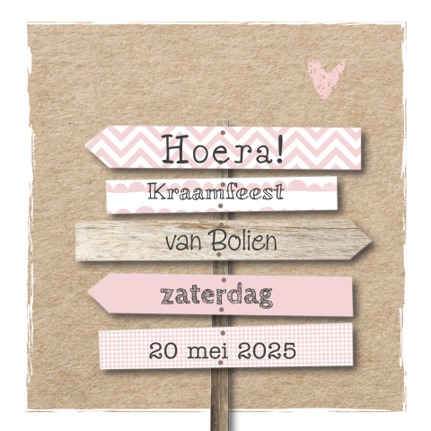 Kraamfeest uitnodiging wegwijs