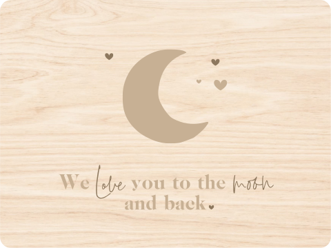 Memorybox baby met maan en tekst