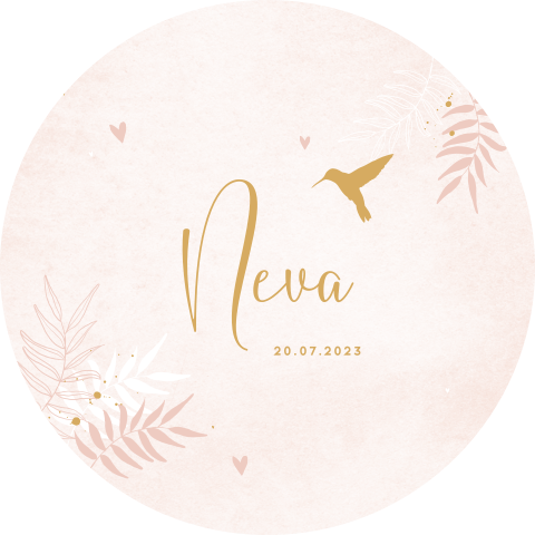 Lieve raamsticker watercolour met vogel