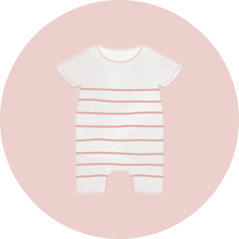 Sticker roze met rompertje