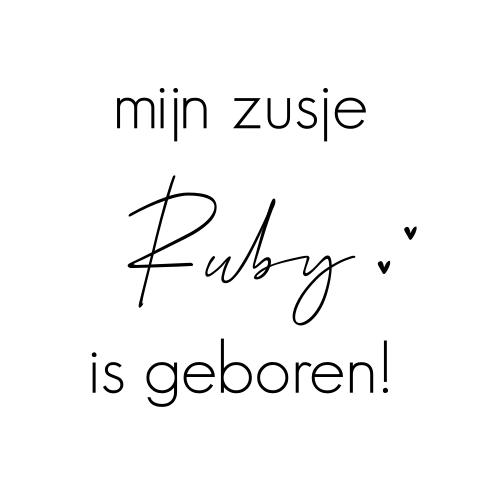 Bewerkbare sluitsticker met naam voor een zusje