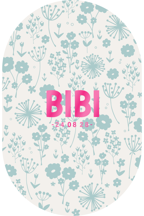 Ovaal geboortekaartje meisje met bloemenprint en hoogglans
