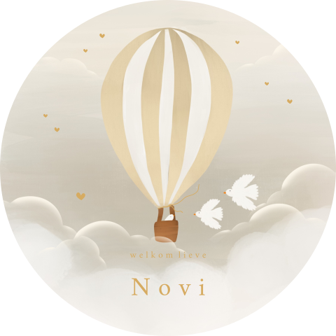 Stijlvolle raamsticker met wolken en luchtballon