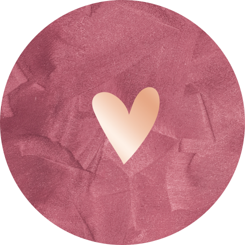 ronde sluitsticker met roze velvet-look en hartje