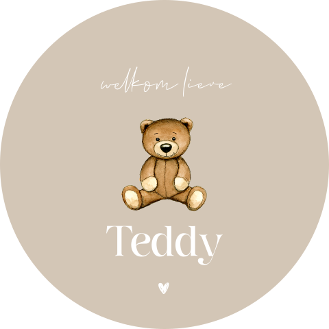 Raamsticker met teddybeer en lief hartje
