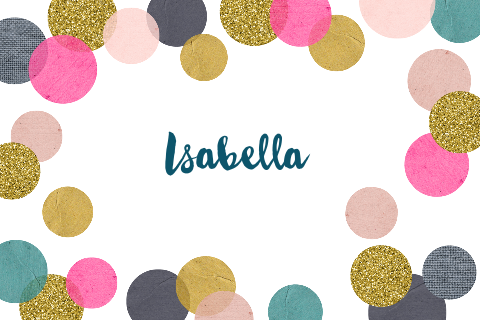 Feestelijk geboortekaartje voor meisje met confetti