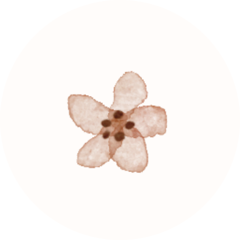 Sluitsticker met roze aquacolour bloemetje