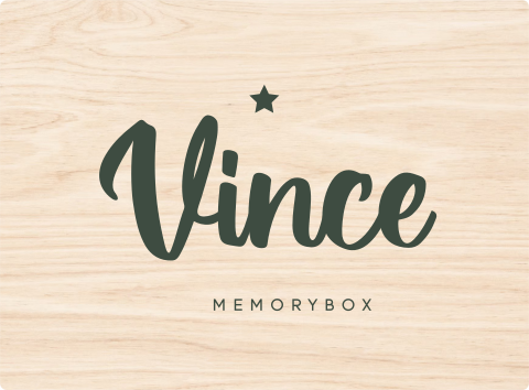 Memorybox baby groen met naam