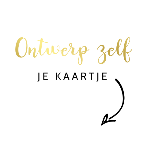 Goudfolie dubbelzijdig zelf maken geboortekaartje vierkant