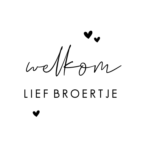 Bewerkbare sluitsticker voor broertje met hartjes