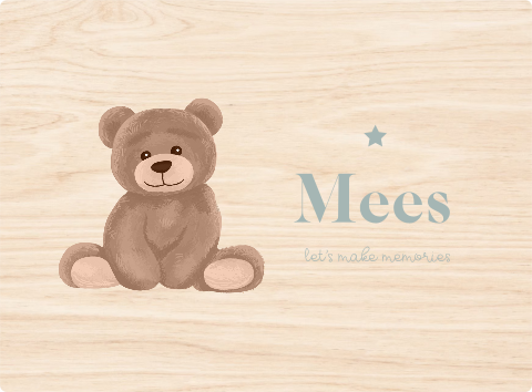 Memorybox baby jongen met teddybeer en naam
