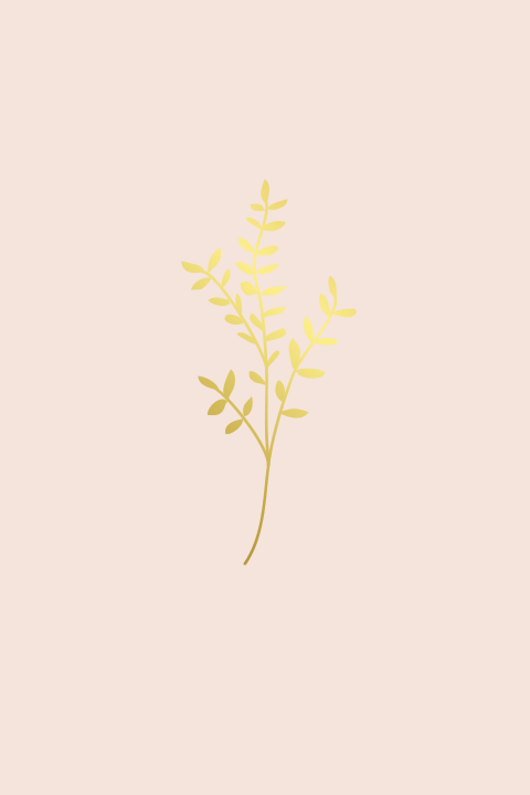 Goudfolie poster botanisch blad