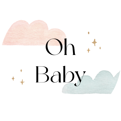 Sticker met roze en blauwe wolkjes