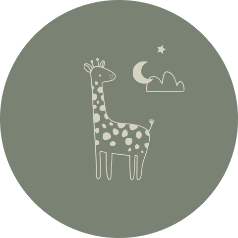 Sluitsticker groen met giraffe