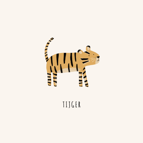 Canvasposter kinderkamer met illustratie van tijger