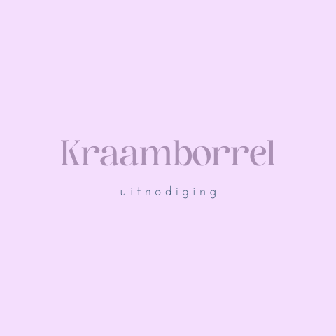 Kraamborrel uitnodiging lila