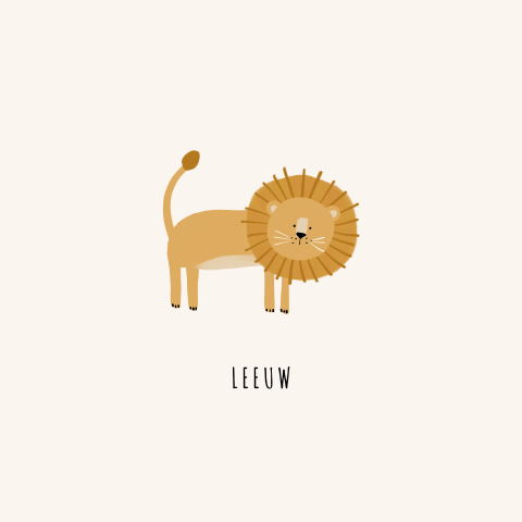 Canvasposter kinderkamer met illustratie van leeuwtje