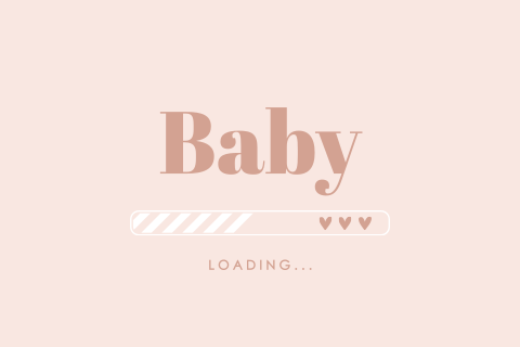 Zwangerschapsaankondiging kaart met tekst 'baby loading'